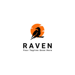 Modern Raven Logo Design 