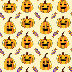 Vector Halloween seamless background