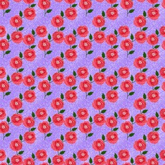 Seamless pattern of red roses with decorative background