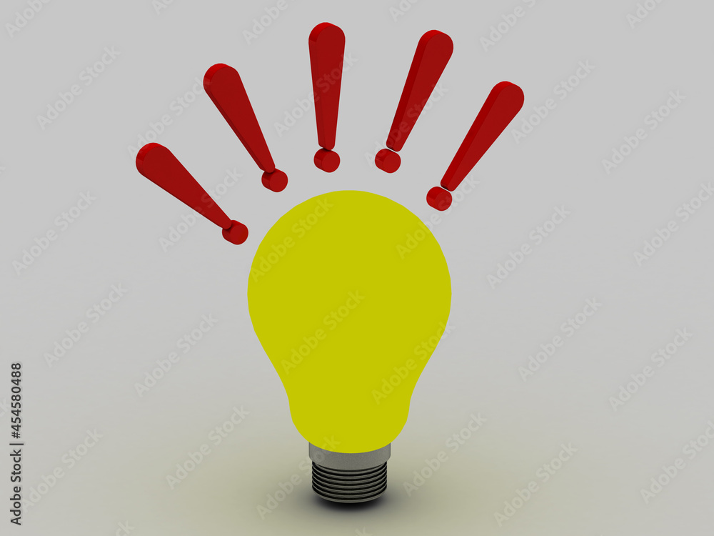 Poster 3d rendering idea lightbulb concept with keyboard