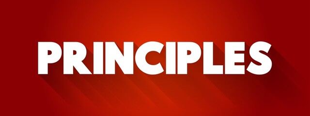 Principles text, business concept background