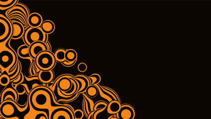 Liquid 3D tiger stripes metaball, with organic structure. Abstract vector orange shapes background. Fluid shapes.