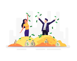 Financial freedom concept illustration