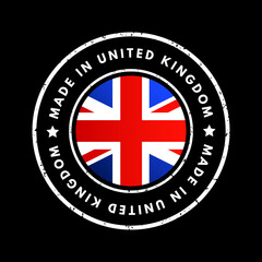 Made in United Kingdom text emblem badge, concept background