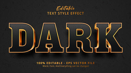 Dark text on luxury black and gold style effect, editable text effect - obrazy, fototapety, plakaty