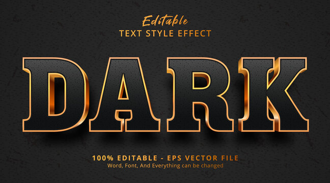 Dark text on luxury black and gold style effect, editable text effect