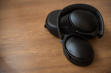 Black wireless headphones