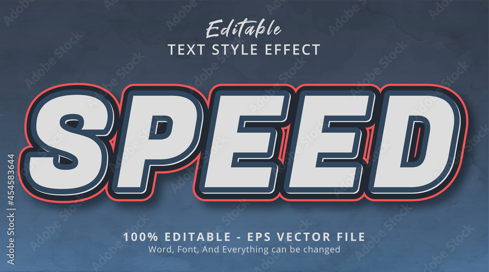 Poster speed text on racer color style effect, editable text effect