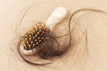Brush with loss hair hairloss problem concept