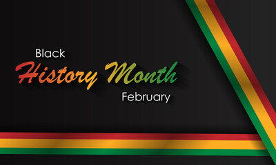 African American History or Black History Month. February in the USA and Canada. Realistic vector with ribbons and inscription.