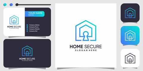 Home secure logo concept with modern unique style Premium Vector