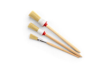 Construction paint brush isolated on white background.
