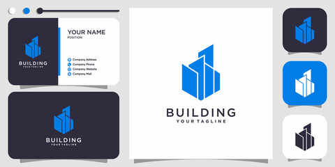 Building logo concept with modern creative style Premium Vector