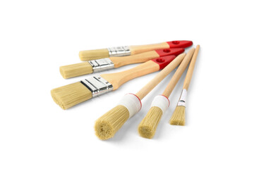 Construction paint brush isolated on white background.