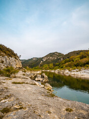 Fototapeta premium Gardon river through canyon in Provenve, France