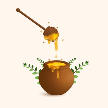 Realistic honney bee ilustration Premium Vector	

