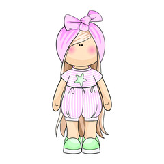 Interior doll starfish in a fashionable hat