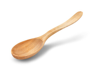 Wooden spoon isolated on white. Cooking utensil