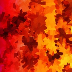 Multicoloured abstract backgound with different typer of brush strokes. Orange and red shades. Autumn foliage imitation