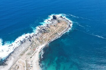 blue sea and blue sky