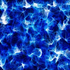 Abstract white messy splashes in a deep blue background. Microscopic effect