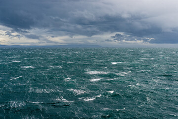 Breidafjordur bay on a stomy day, Iceland.