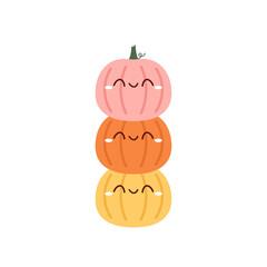 Pumpkin cartoon vector. Halloween vector background. Pumpkin face.