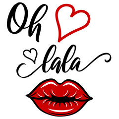 Ohlala, red lips hearts