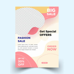Flyer template for fashion sale with a minimalist design Premium Vector