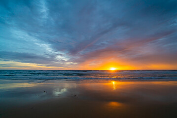 Fototapeta premium Sunset over the sea. Nature and travel concept