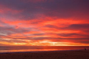 Sunset over the sea. Nature and travel concept