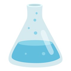 Chemical flask icon cartoon vector. Lab beaker