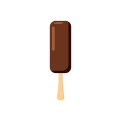 Chokolate popsicle ice cream dessert on stick. Vector illustration cartoon