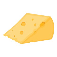 Cheese cheddar icon cartoon vector. Food slice cheese