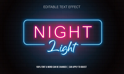 editable neon light text effect © Feri Anggriawan
