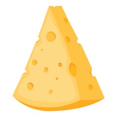 Cheese cheddar icon cartoon vector. Food slice cheese
