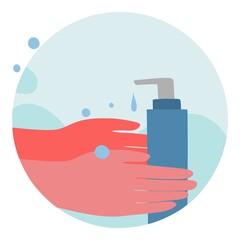 Soap hand wash icon cartoon vector. Clean water hygiene