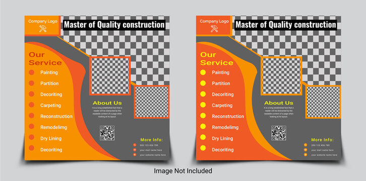New Modern Creative Construction Flyer/Social Media post Design Template