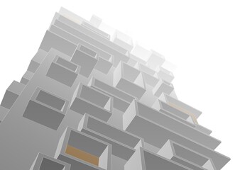 modern architecture building 3d illustration
