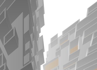 modern architecture building 3d illustration