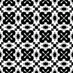 Fototapeta na wymiar Seamless vector pattern in geometric ornamental style. Black and white pattern.