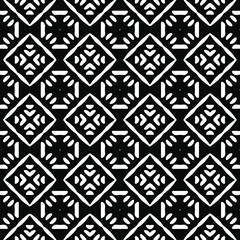 Seamless vector pattern in geometric ornamental style. Black and white pattern.