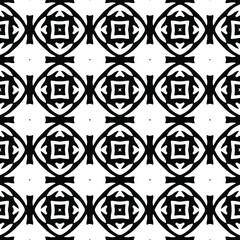 Seamless vector pattern in geometric ornamental style. Black and white pattern.