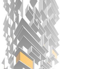 Fototapeta na wymiar modern architecture building 3d illustration