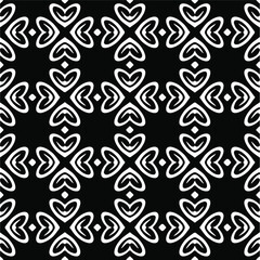 eamless vector pattern in geometric ornamental style. Black and white pattern.