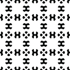 eamless vector pattern in geometric ornamental style. Black and white pattern.