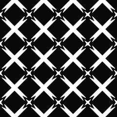 eamless vector pattern in geometric ornamental style. Black and white pattern.