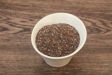 Seasoning chia seeds in the bowl