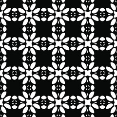 floral seamless pattern background.Geometric ornament for wallpapers and backgrounds. Black and white pattern.