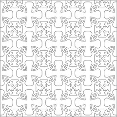 Vector pattern with symmetrical elements . Repeating geometric tiles from striped elements. black patterns.